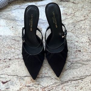 Lafayette 148 mules. Adorable with little buckle